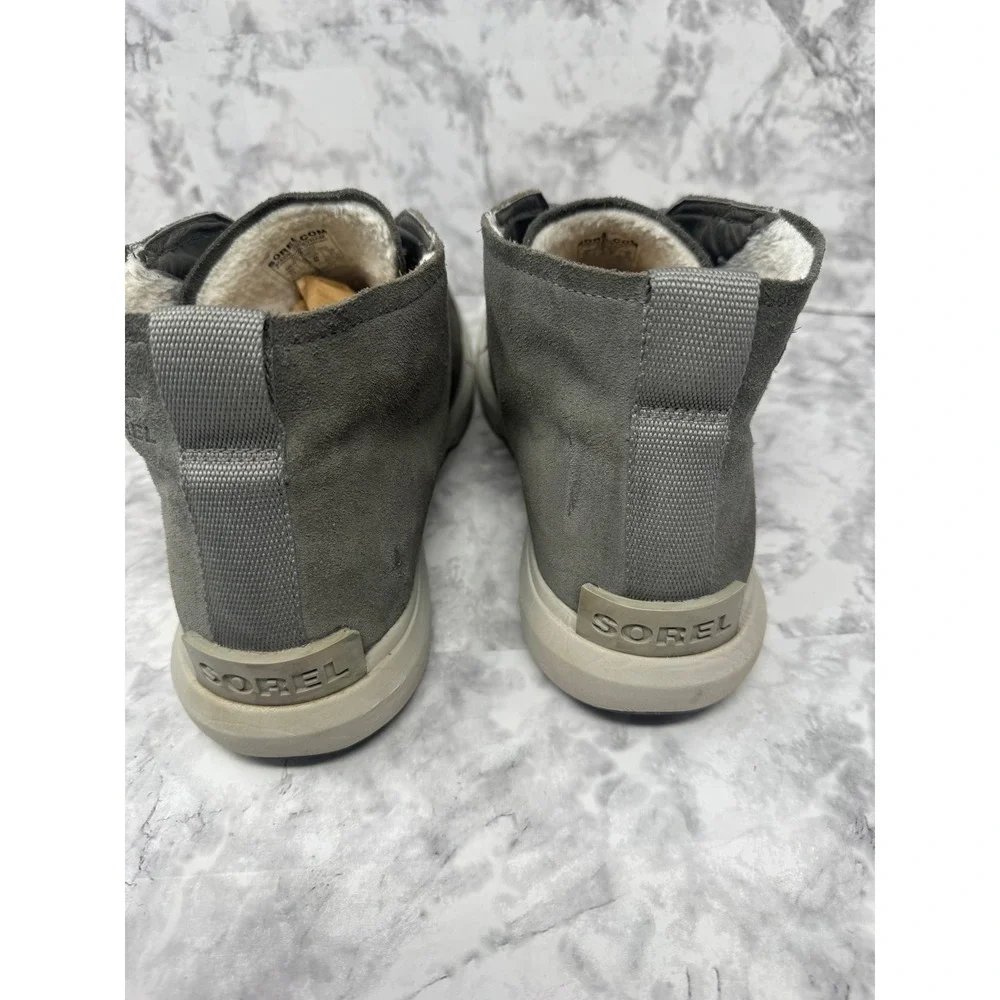 Sorel Kinetic Short Boot Mens 13 Quarry Grey Waterproof Suede Faux Fur Lined